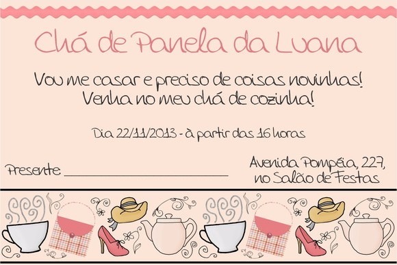 Arte Digital Convite Chá De Panela Cozinha Arte Digital Convite Chá De Panela Cozinha