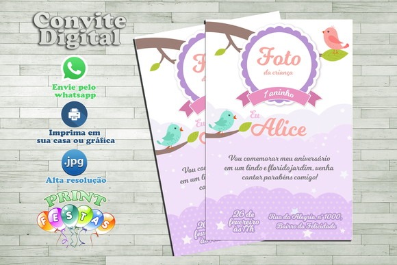 Convite Digital Primavera Infantil Convite Digital Primavera Infantil