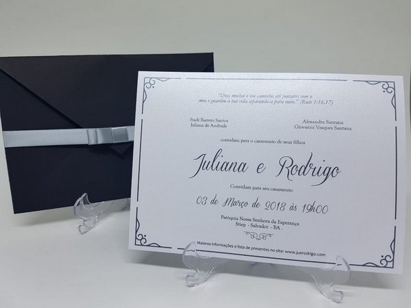 Convite Casamento Preto E Prata Convite Casamento Preto E Prata