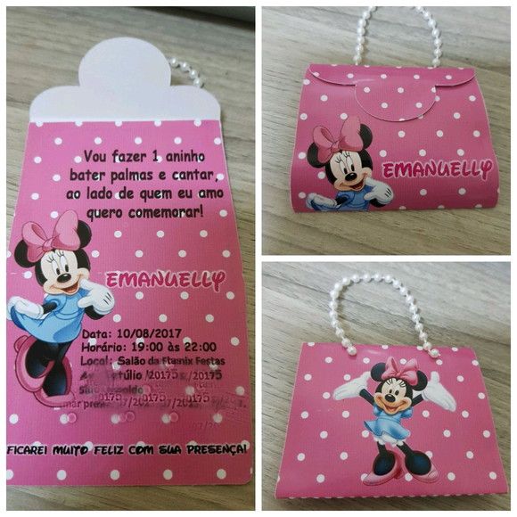 Convite Bolsinha Minnie Rosa Fazemos Qualquer Tema Feito Em Papel Convite Bolsinha Minnie Rosa Fazemos Qualquer Tema Feito Em Papel