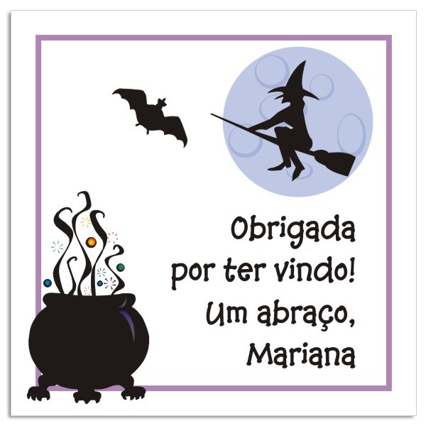 Etiqueta Brindes Bruxa Etiqueta Brindes Bruxa