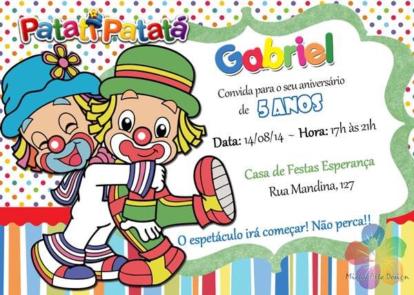 Convite De Aniversário Do Patati Patatá Convite De Aniversário Do Patati Patatá