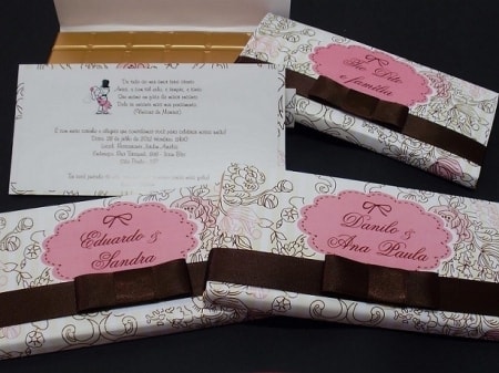 Convite Com Barra De Chocolate Convite Com Barra De Chocolate
