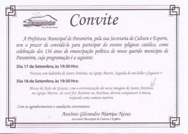 Convite Para Evento Religioso Em Homenagem Aos 136 Anos De Convite Para Evento Religioso Em Homenagem Aos 136 Anos De