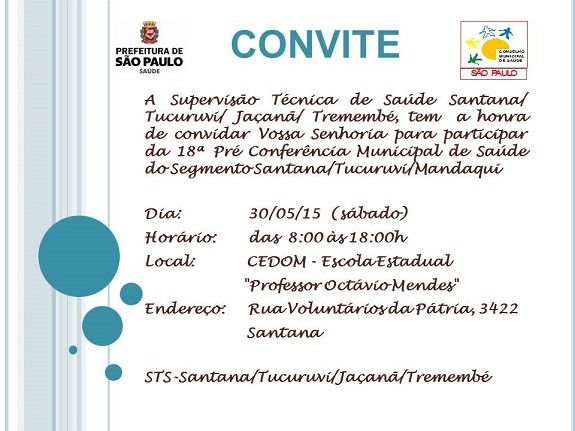 Supervisões Técnicas De Saúde Da Zona Norte Reforçam Convite Para Supervisões Técnicas De Saúde Da Zona Norte Reforçam Convite Para