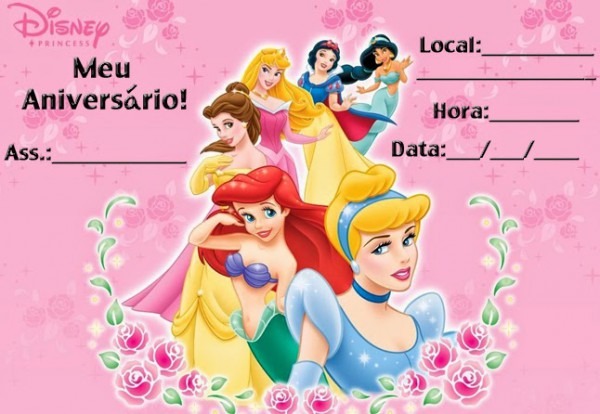 Convites Das Princesas Para Imprimir Convites Das Princesas Para Imprimir