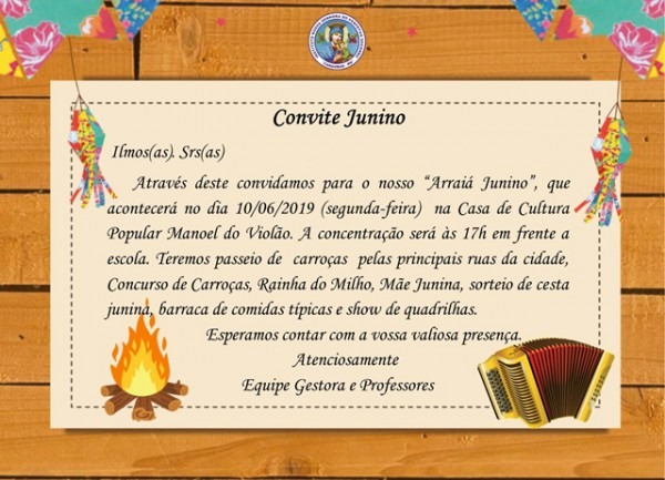 Convite Do Arraiá Junino Do Instituto Nossa Senhora Perpétuo Convite Do Arraiá Junino Do Instituto Nossa Senhora Perpétuo