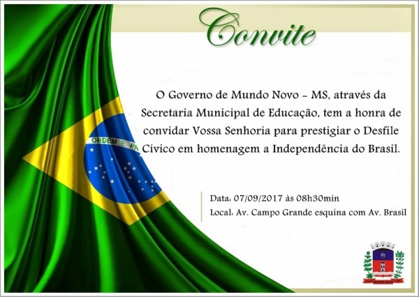 Mundo Novo Terá O Seu Desfile De 7 De Setembro Mundo Novo Terá O Seu Desfile De 7 De Setembro