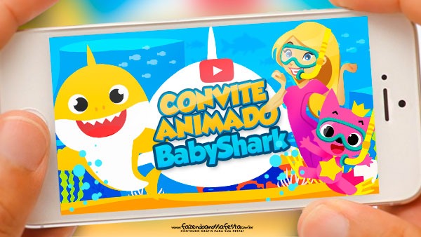 Convite Animado Baby Shark Grátis Pronto Para Baixar Convite Animado Baby Shark Grátis Pronto Para Baixar