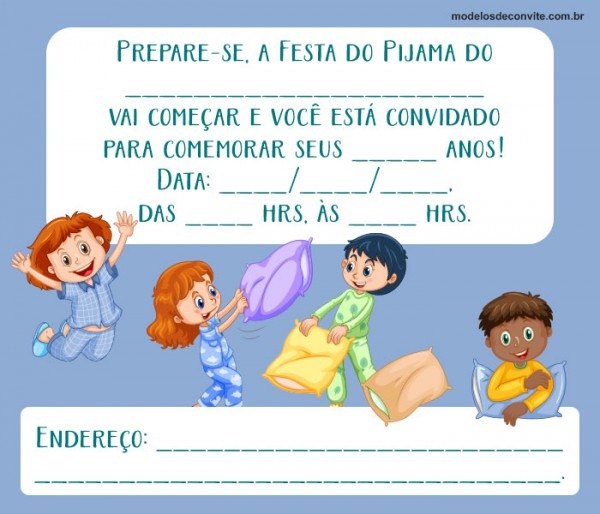 60 Convites Para Festa Do Pijama â Modelos De Convite