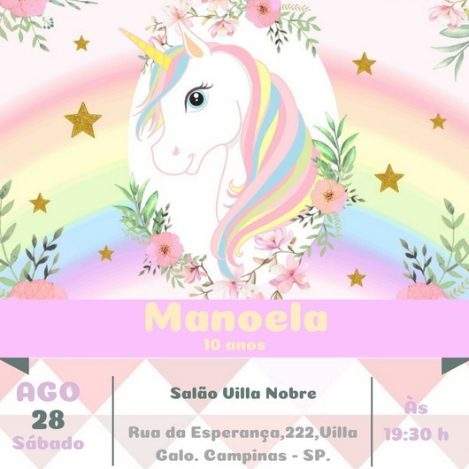 Convite Aniversario Infantil Unicornio Digital De Whatsapp Convite Aniversario Infantil Unicornio Digital De Whatsapp