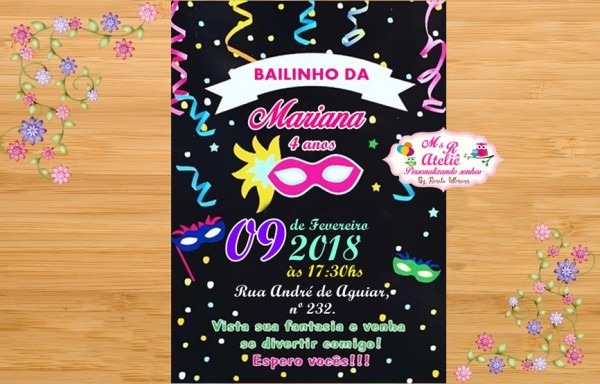 Convite Baile De Carnaval No Elo7