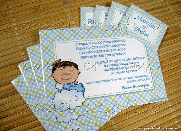 Mini Convite Batizado Mini Convite Batizado