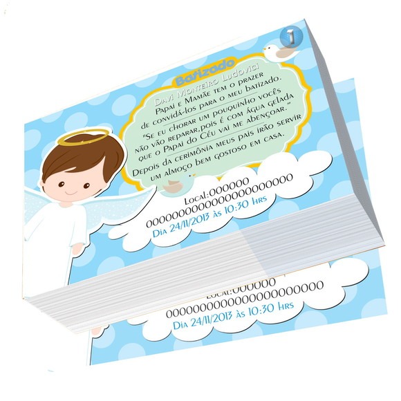 Convite Batizado Personalizado Sem Envelope No Elo7 Convite Batizado Personalizado Sem Envelope No Elo7