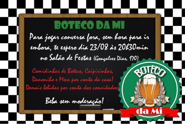 Convite Boteco (virtual) No Elo7 Convite Boteco (virtual) No Elo7