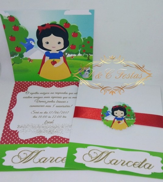 Convite Branca De Neve No Elo7 Convite Branca De Neve No Elo7