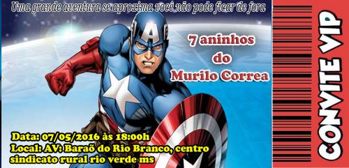 Convite CapitÃo America Convite CapitÃo America