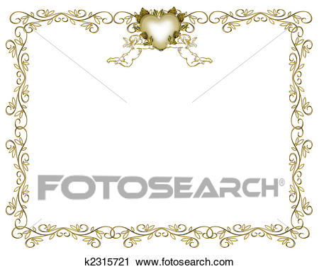 Convite Casamento, Ouro, Borda, Anjos Clipart Convite Casamento, Ouro, Borda, Anjos Clipart