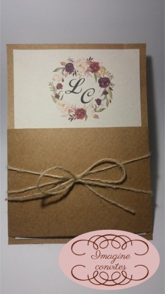Convite Casamento Rustico 50 Unid R$1,78 Muito Barato!!!