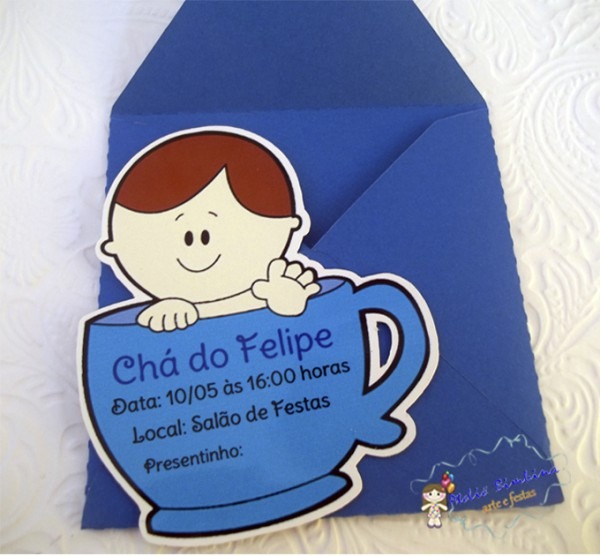 Convite Cha Bebe Com Bebezinho Na Xicara Convite Cha Bebe Com Bebezinho Na Xicara