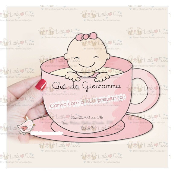 Convite Chá De Bebê XÃcara No Elo7 Convite Chá De Bebê XÃcara No Elo7
