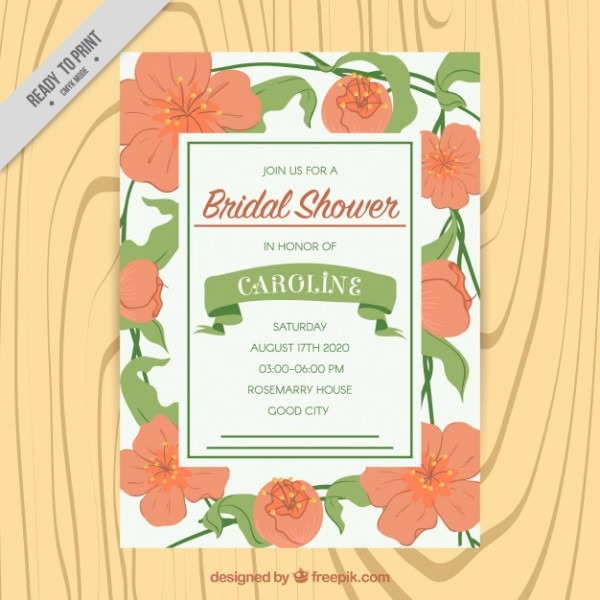 Convite Chá De Panela Bonito Com Flores Vermelhas Convite Chá De Panela Bonito Com Flores Vermelhas