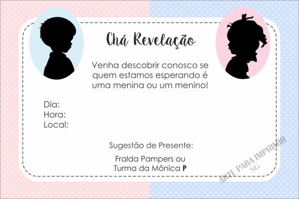 Convite Chá Revelação No Elo7 Convite Chá Revelação No Elo7