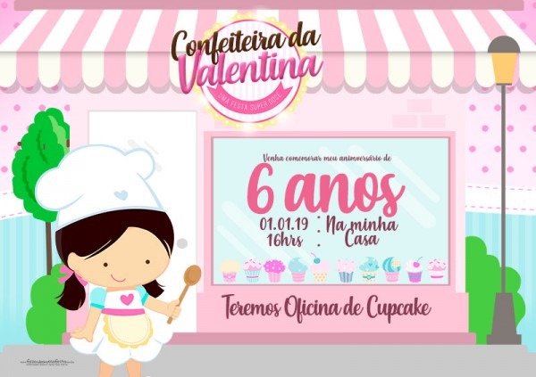 Convites Para Festa Confeitaria Grátis Para Baixar Editar E Imprimir Convites Para Festa Confeitaria Grátis Para Baixar Editar E Imprimir