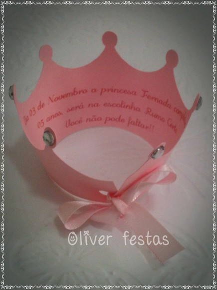 Convite Coroa Princesa  No Elo7