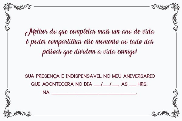 Convite De Aniversario Simples 3 » Happy Birthday World Convite De Aniversario Simples 3 » Happy Birthday World