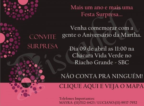 Convite De Aniversario Surpresa Virtual 1 Â» Happy Birthday World