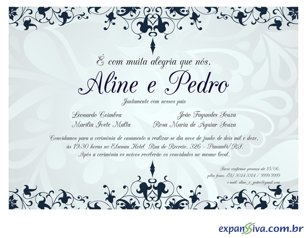 Convites Para Casamento M2687 Convites Para Casamento M2687