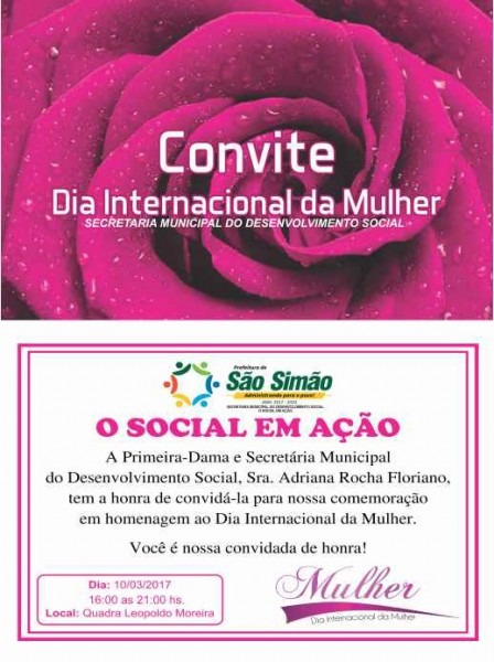 Convite Dia Internacional Da Mulher â Prefeitura Municipal De SÃ£o