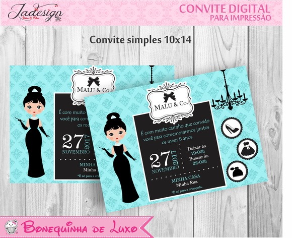 Modelo Convite Bonequinha De Luxo Modelo Convite Bonequinha De Luxo