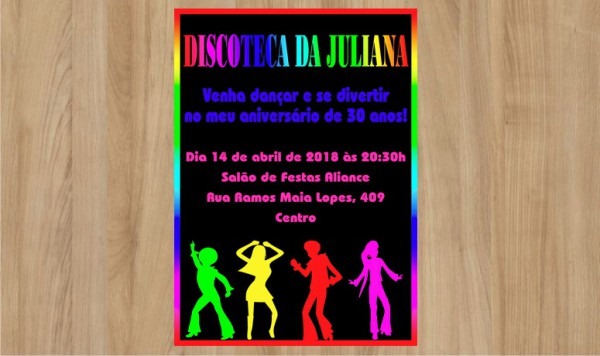 Convite Digital Discoteca No Elo7 Convite Digital Discoteca No Elo7