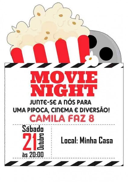 Convite Digital Pipoca Cinema No Elo7 Convite Digital Pipoca Cinema No Elo7