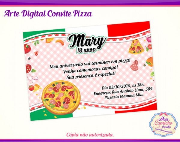 Convite Digital Pizza No Elo7 Convite Digital Pizza No Elo7