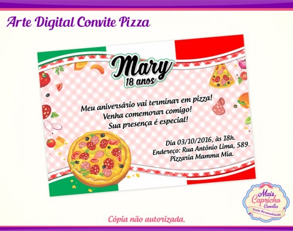Convite Digital Pizza No Elo7 Convite Digital Pizza No Elo7