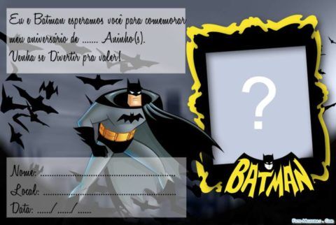 Convite Do Batman Para Editar Convite Do Batman Para Editar