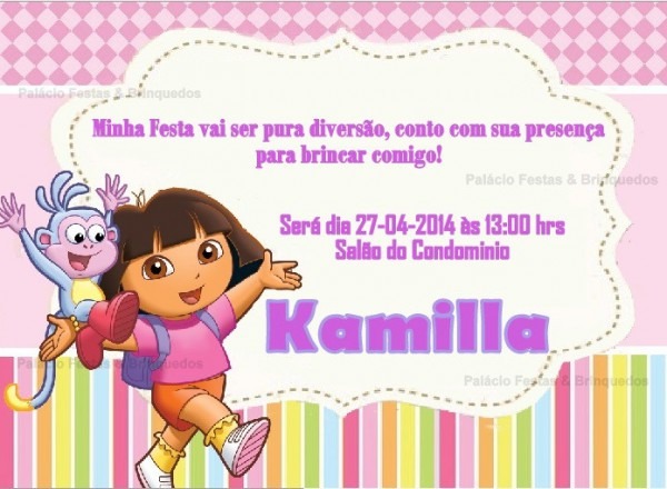 Convite Dora Aventureira No Elo7 Convite Dora Aventureira No Elo7