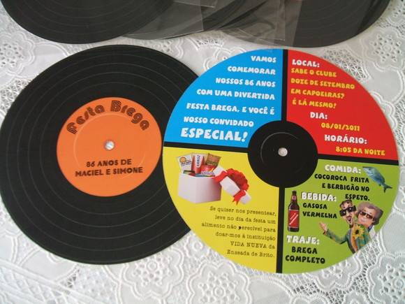 Convite Em Formato De Disco Convite Em Formato De Disco