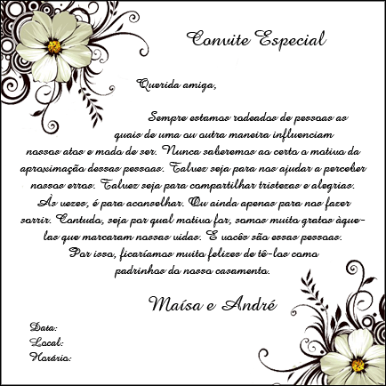 Mensagem Do Convite Dos Padrinhos Mensagem Do Convite Dos Padrinhos