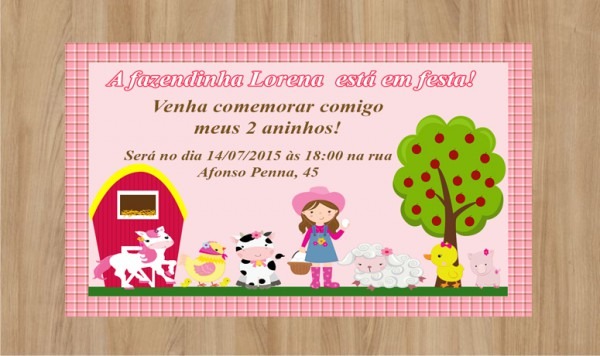 Convite Fazendinha Menina Frete Grátis No Elo7 Convite Fazendinha Menina Frete Grátis No Elo7