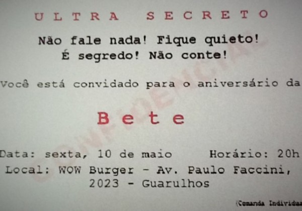 Convite Festa Surpresa Confidencial No Elo7 Convite Festa Surpresa Confidencial No Elo7