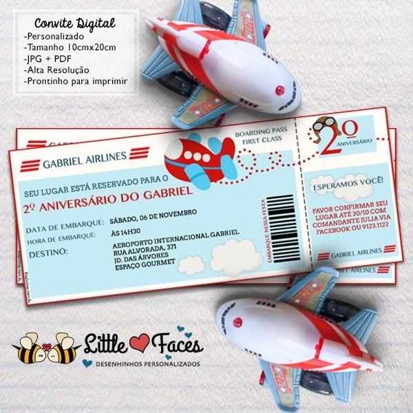 Convite Festa Tema Avião Digital No Elo7 Convite Festa Tema Avião Digital No Elo7