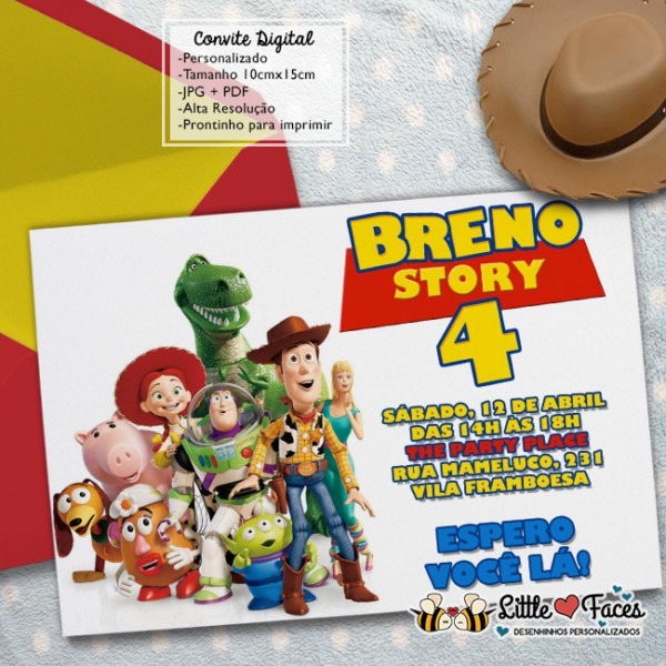 Convite Festa Toy Story Digital No Elo7 Convite Festa Toy Story Digital No Elo7