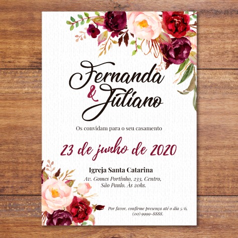 Convite Floral Marsala