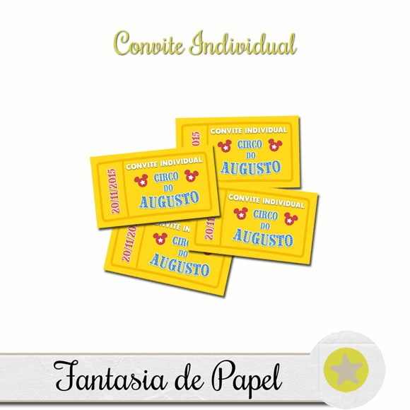 Convite Individual Circo Do Mickey No Elo7 Convite Individual Circo Do Mickey No Elo7