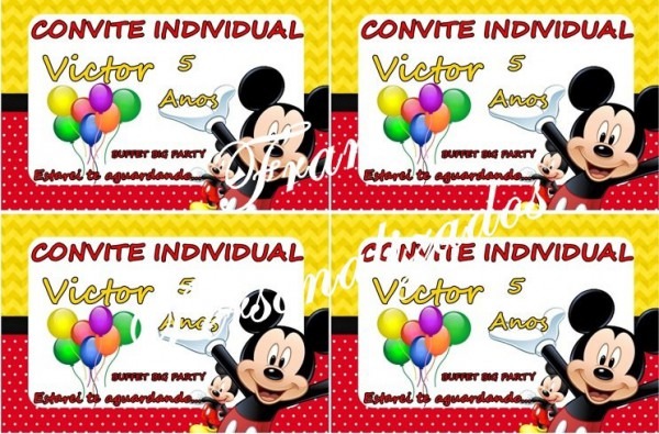 Convite Individual Digital Mickey No Elo7 Convite Individual Digital Mickey No Elo7
