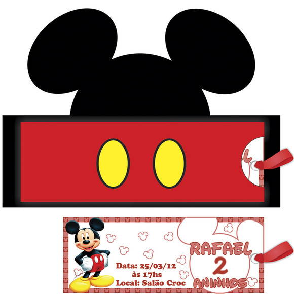 Convite Rosto Mickey No Elo7 Convite Rosto Mickey No Elo7